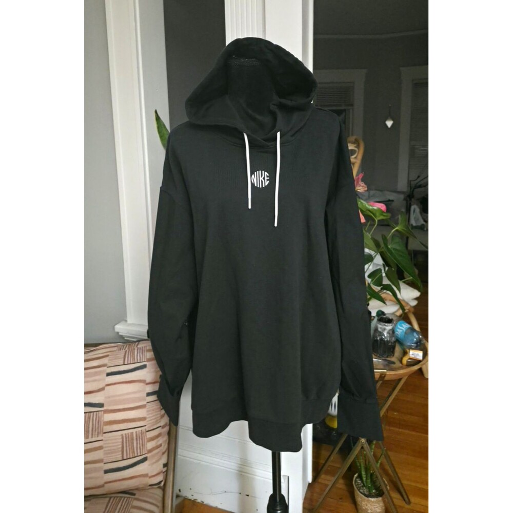 Nike Women’s 2X Plus Black Pullover Hoodie Drawstring Streetwear Just Do It Logo